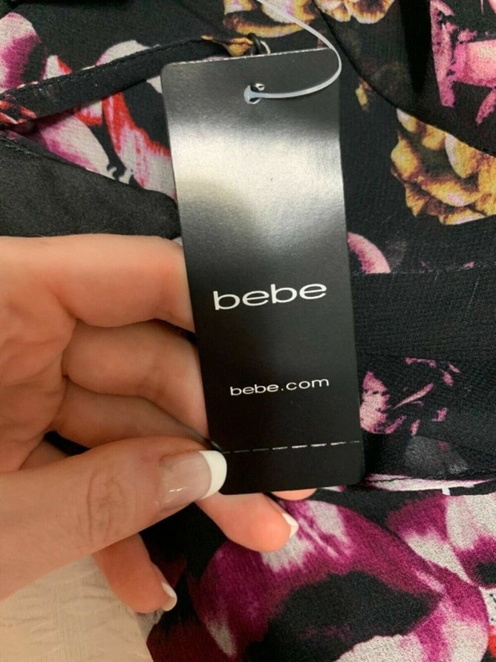 Bebe Womens new splendid garden black purple floral tank long maxi dress 0 Xxs - Picture 5 of 6